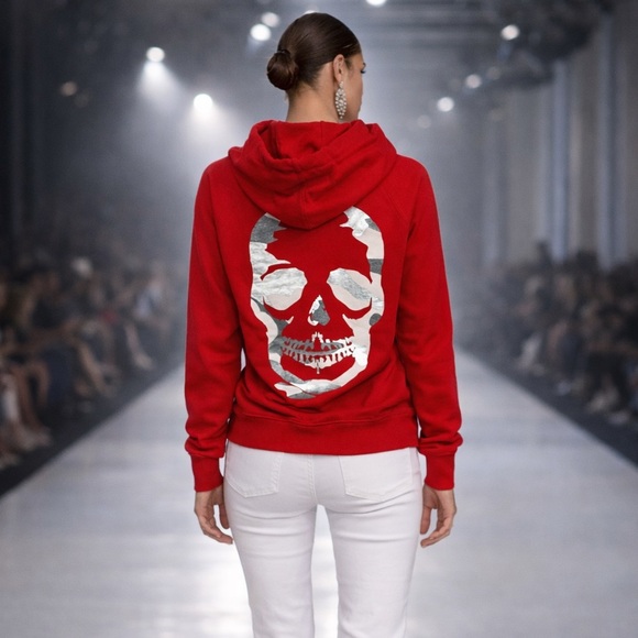Zadig & Voltaire Tops - Zadig & Voltaire Clipper Camo Skull Hoodie NWT